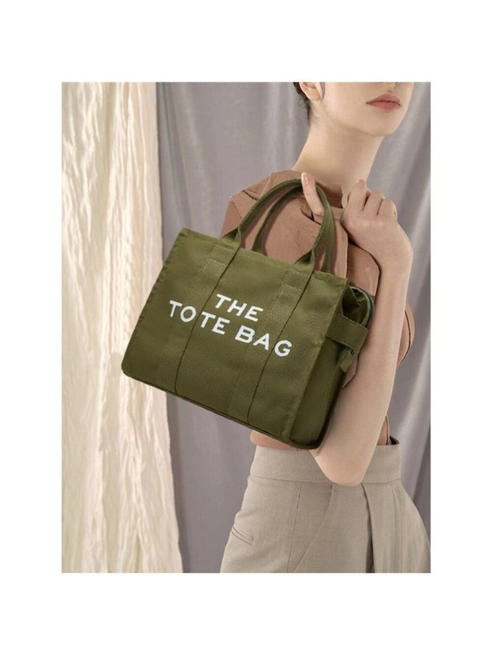 Letter Graphic Canvas Handbag